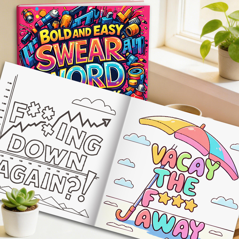 Adult Coloring Book Stress Relief - 유머러스하고 창의적인 디자인의 성인용 컬러링북, 유머러스하고