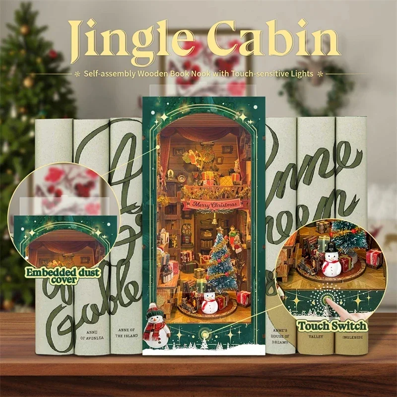 메리 크리스마스 DIY 나무 책장 인서트 미니어처 키트 - Diy Wooden Book Nook Kit Shelf Insert 리뷰 및 가격