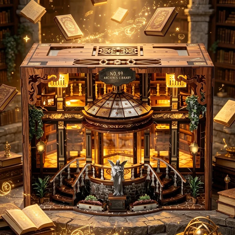 3D 모델 키트 조명 북엔드 DIY 나무 퍼즐 아카이브 - Diy Wooden Book Nook Kit Shelf Insert 리뷰 및 가격