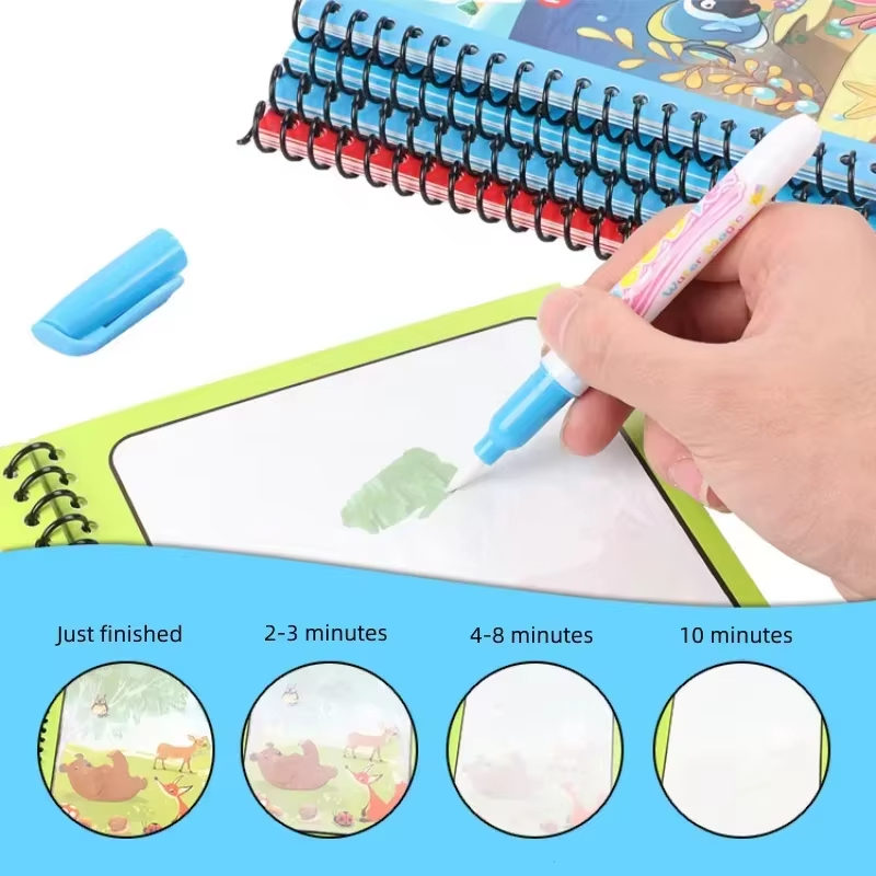 어린이를위한 리필 가능한 물 펜이있는 1PC 어린이 수 - Reusable Water Magic Coloring Book 리뷰 및 가격