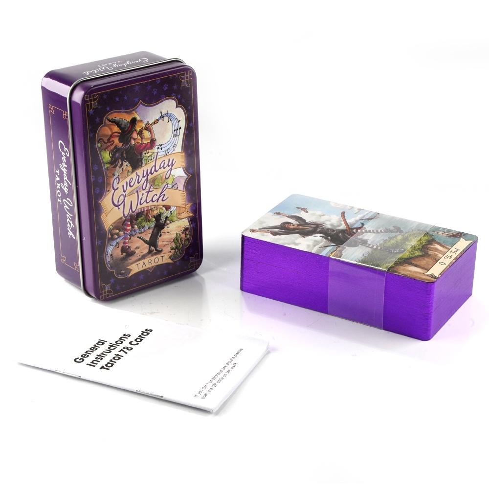 주석 금속 상자 타로 데크, PDF 가이드북, 운명 카 - Tarot Deck With Guidebook 리뷰 및 가격